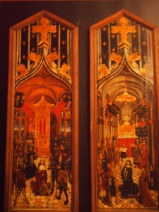 This is one of my favourite pieces of art. It is a diptych depicting King David and the French king, Louis XII being anointed.  The message is clear: Louis XII is a modern day David, who as king was considered God's chosen ruler. One day, I hope though to get a better image of it.